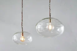 Pendant Lighting^Nkuku Otoro Recycled Glass Pendant - Clear - Large Round Clear Glass