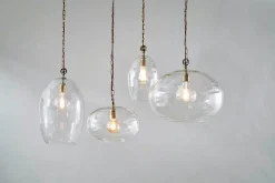 Pendant Lighting^Nkuku Otoro Recycled Glass Pendant - Clear - Large Round Clear Glass