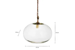Pendant Lighting^Nkuku Otoro Recycled Glass Pendant - Clear - Large Round Clear Glass