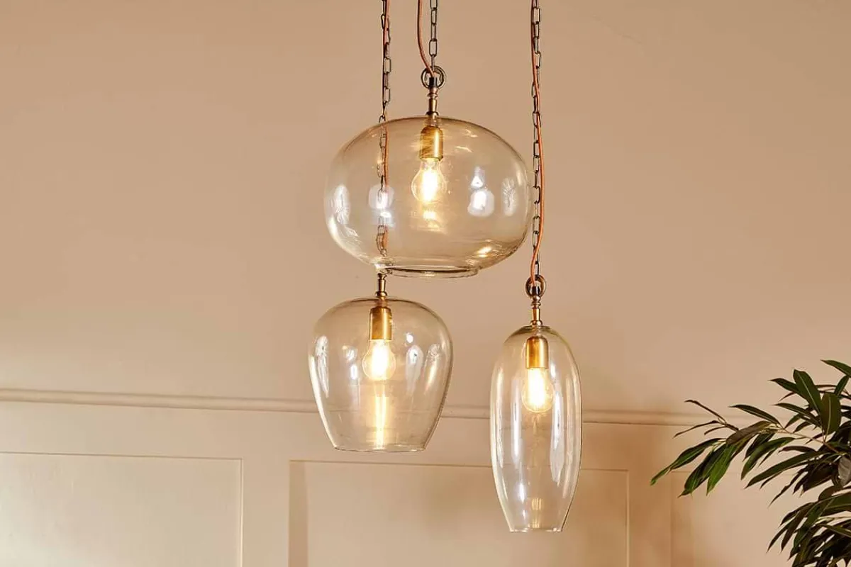 Statement Lighting|Pendant Lighting^Nkuku Otoro Statement Recycled Glass Cluster Pendant