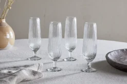 Entertaining Glasses|Wine & Champagne Glasses^Nkuku Otuba Champagne Flute - Clear (Set of 4)