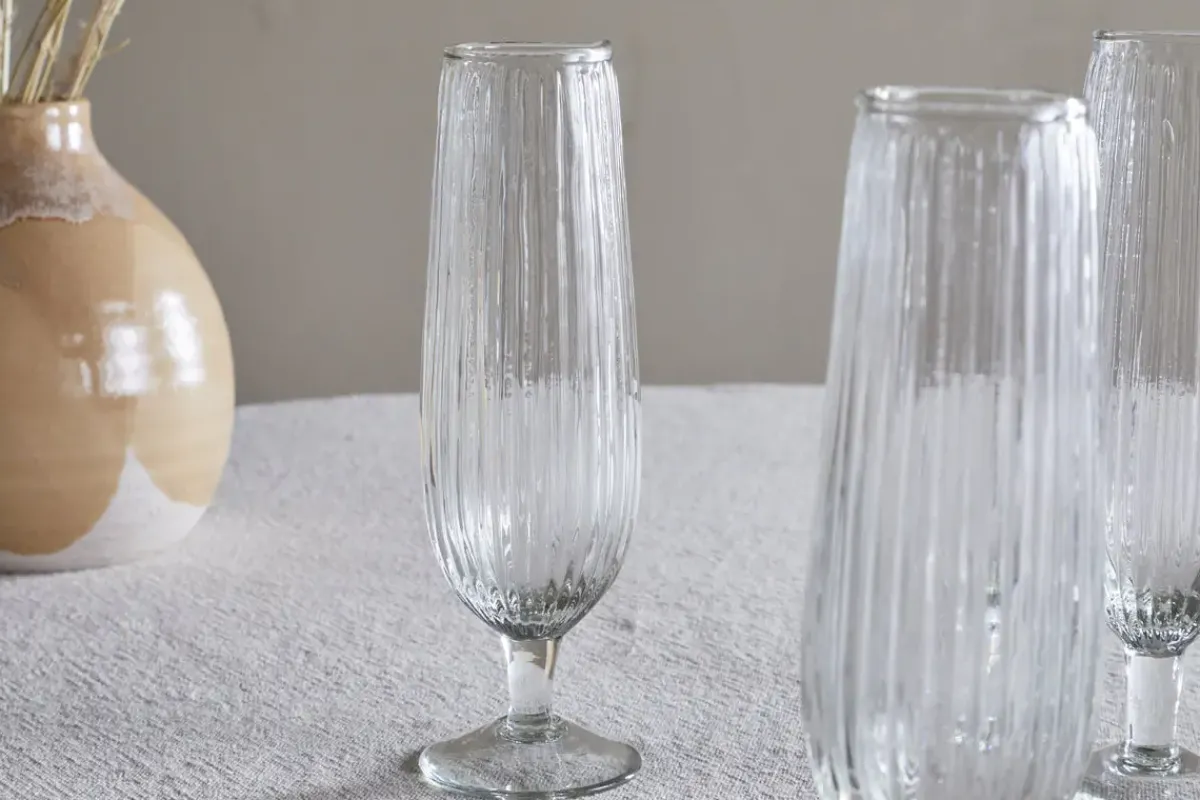 Entertaining Glasses|Wine & Champagne Glasses^Nkuku Otuba Champagne Flute - Clear (Set of 4)