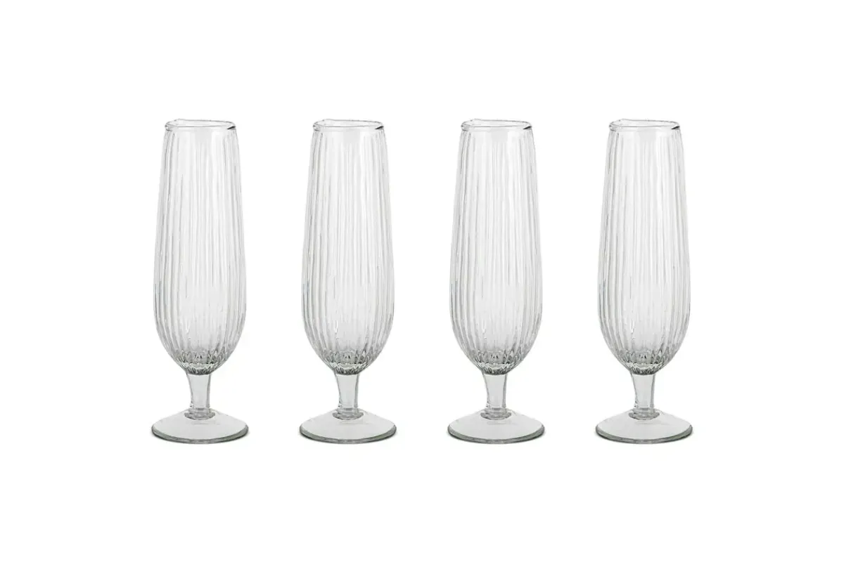 Entertaining Glasses|Wine & Champagne Glasses^Nkuku Otuba Champagne Flute - Clear (Set of 4)