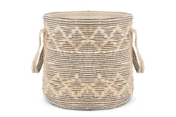 Baskets|Laundry Baskets^Nkuku Padla Cotton & Jute Laundry Basket - Black & Natural