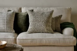 Bedroom Textiles|Cushions^Nkuku Paduna Jute & Cotton Cushion Cover - Soft Blue & Brown