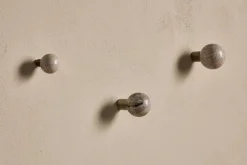 Hooks & Rails|Hooks & Rails^Nkuku Paladi Marble & Iron Round Hook - Grey