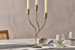 Decorative Home Accessories|Candle Holders^Nkuku Palani Candelabra - Antique Brass - Small