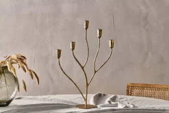 Decorative Home Accessories|Candle Holders^Nkuku Palani Statement Candelabra - Antique Brass - Large