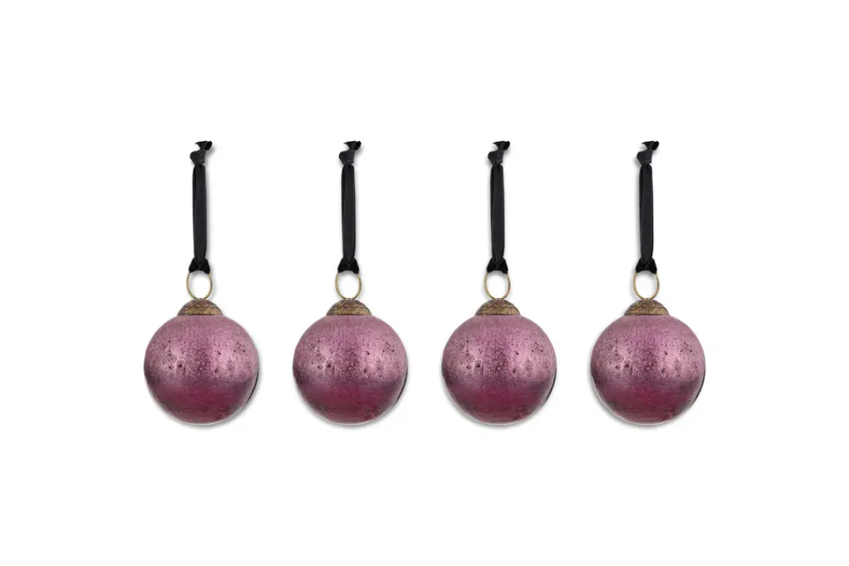 Baubles & Tree Decorations|Winter Berries^Nkuku Pannee Round Baubles - Ruby (Set of 4)
