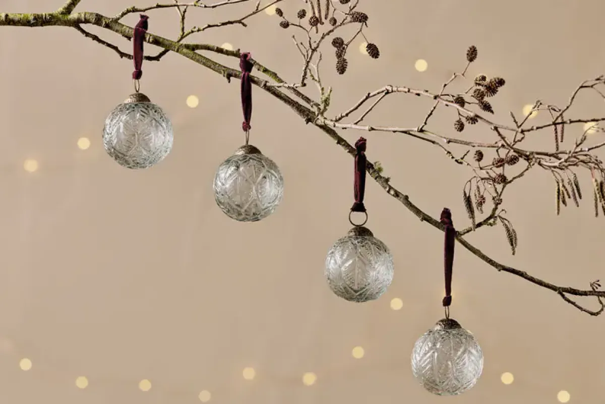 Baubles & Tree Decorations^Nkuku Patta Baubles - - (Set of 4) Clear