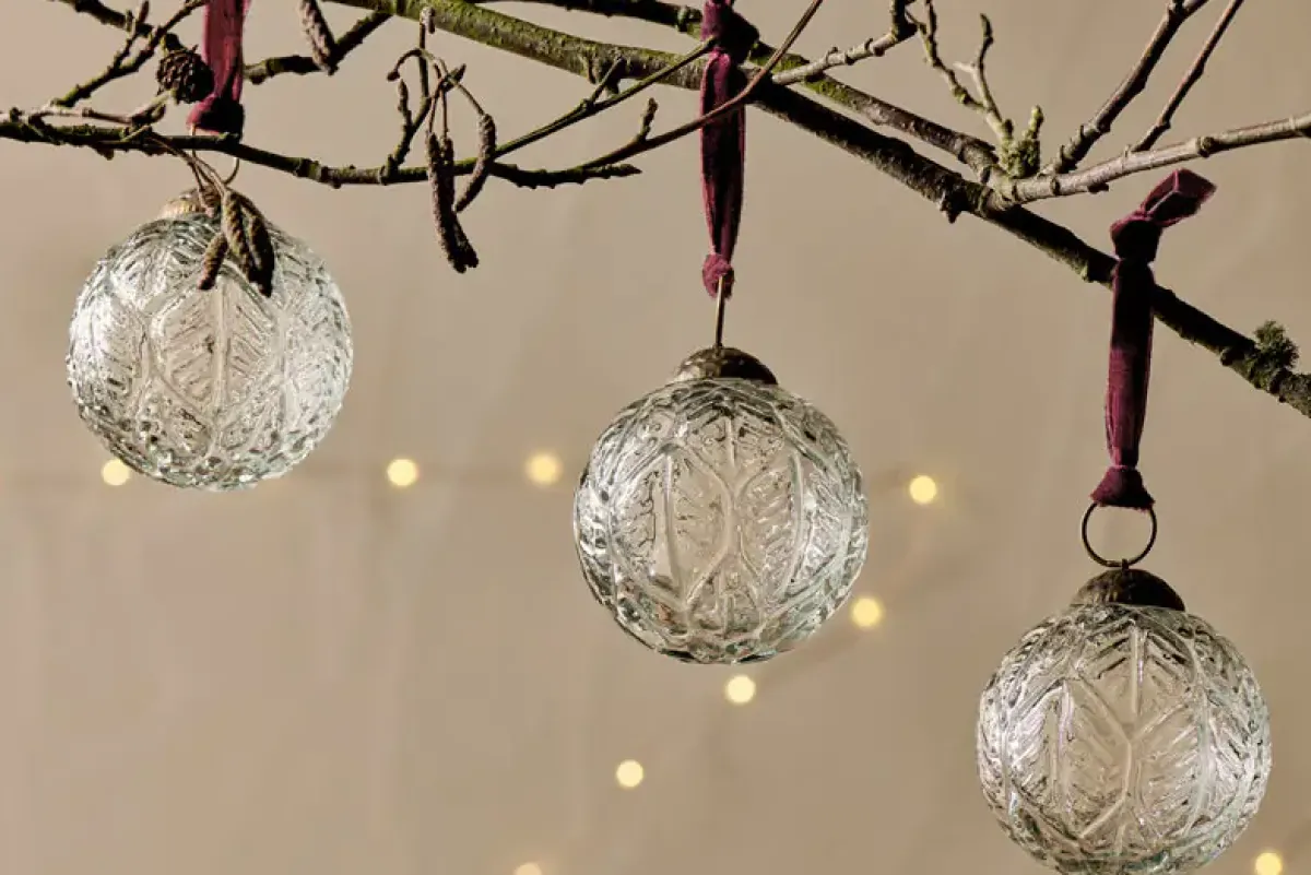 Baubles & Tree Decorations^Nkuku Patta Baubles - - (Set of 4) Clear