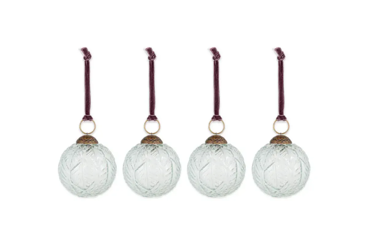Baubles & Tree Decorations^Nkuku Patta Baubles - - (Set of 4) Clear