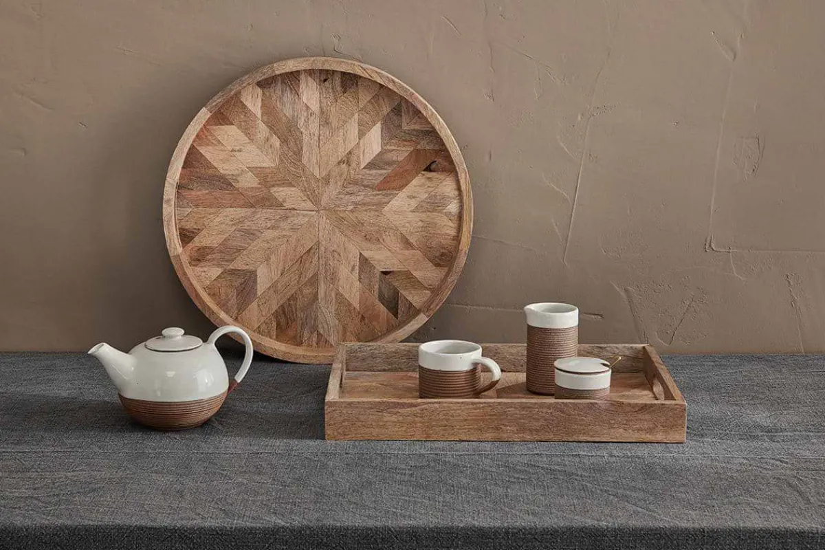 Decorative Home Accessories|Garden Décor^Nkuku Pawi Mango Wood Tray Rectangle