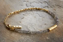 Jewellery & Jewellery Boxes|Jewellery^Nkuku Perdu Labradorite Bracelet - Gold