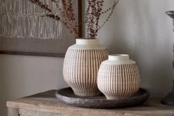 Vases|Decorative Pots & Vases^Nkuku Perola Reactive Glaze Decorative Vase - Natural & Rust