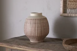 Vases|Decorative Pots & Vases^Nkuku Perola Reactive Glaze Decorative Vase - Natural & Rust