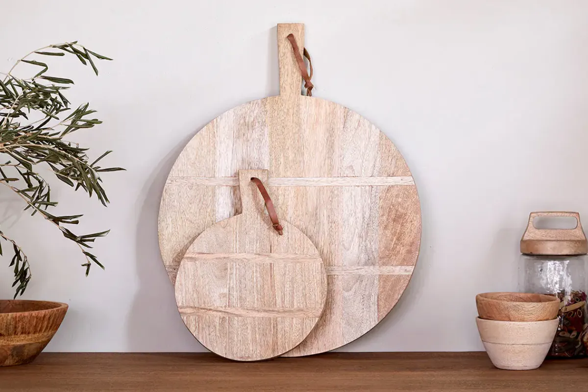 Chopping Boards^Nkuku Pijja Panelled Pizza Board - Natural