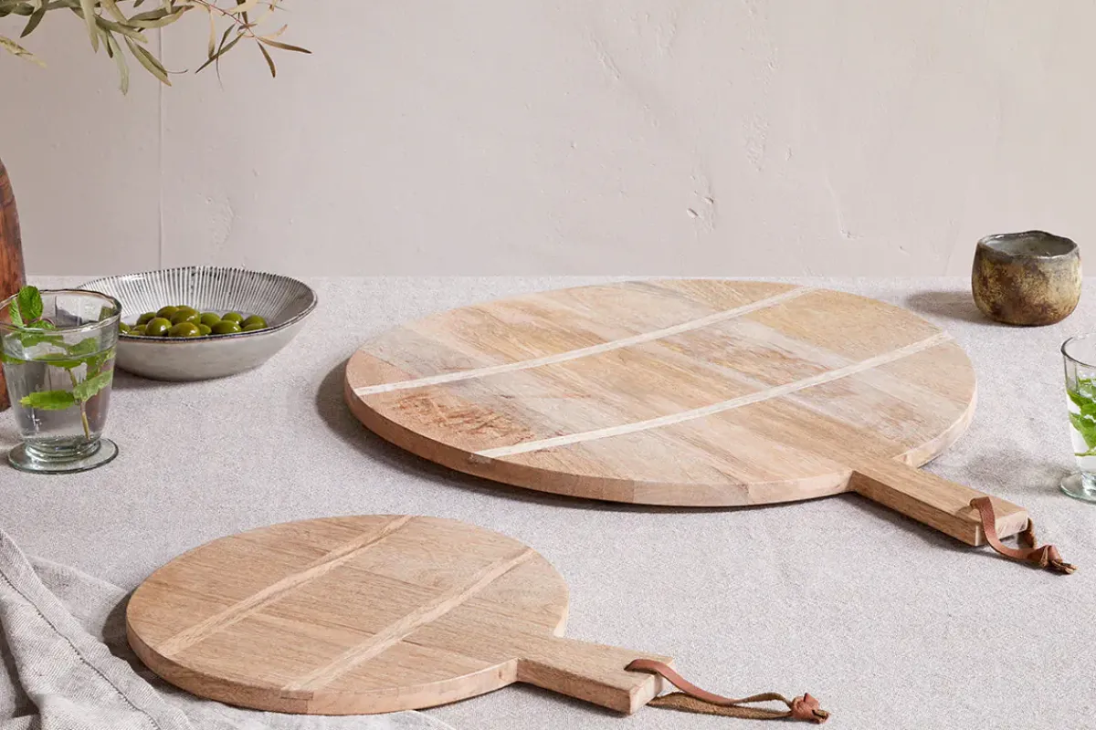 Chopping Boards^Nkuku Pijja Panelled Pizza Board - Natural