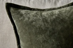 Bedroom Textiles|Cushions^Nkuku Pilani Velvet & Linen Cushion Cover - Moss