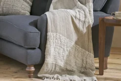 Decorative Home Accessories|Bedroom Textiles^Nkuku Puli Recycled Linen Throw - Natural