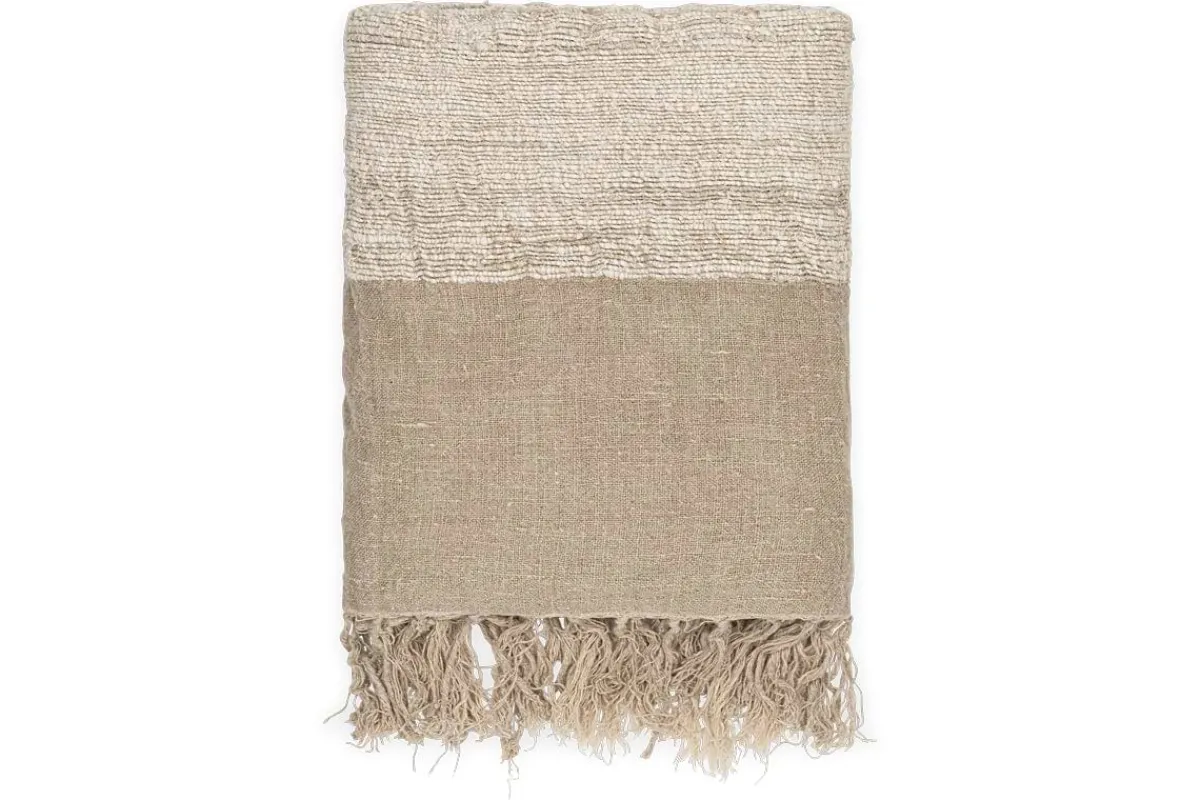 Decorative Home Accessories|Bedroom Textiles^Nkuku Puli Recycled Linen Throw - Natural