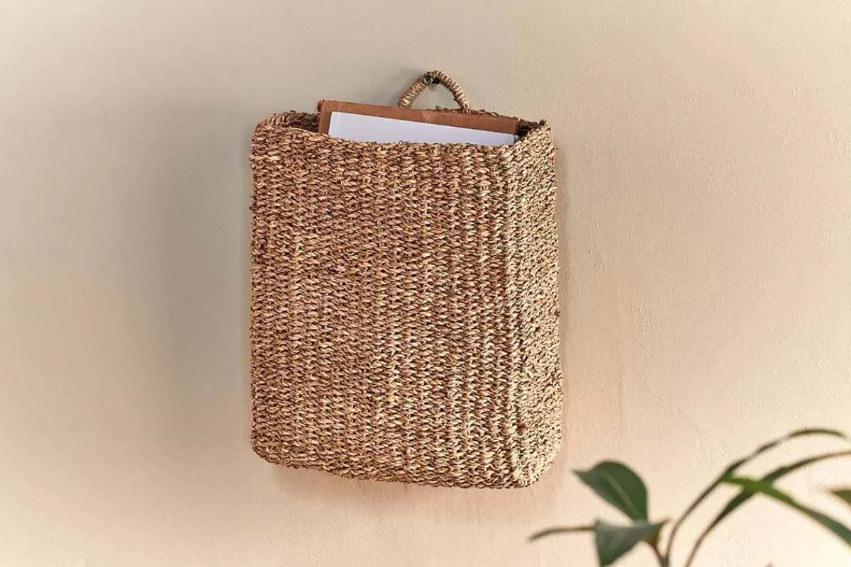 Baskets|Bathroom Accessories^Nkuku Putlar Seagrass Wall Hung Basket
