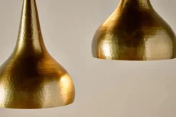 Statement Lighting|Pendant Lighting^Nkuku Quinn Hammered Metal Cluster Lamp - Antique Brass