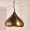 Statement Lighting|Pendant Lighting^Nkuku Quinn Statement Hammered Metal Pendant - Large