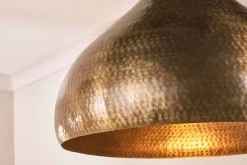 Statement Lighting|Pendant Lighting^Nkuku Quinn Statement Hammered Metal Pendant - Large