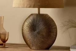 Table Lamps^Nkuku Ramvas Etched Table Lamp - Antique Brass