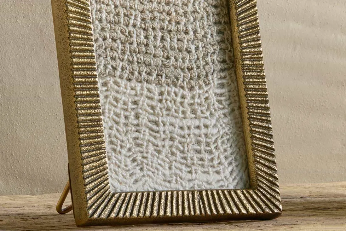 Decorative Home Accessories|Desk Accessories^Nkuku Ranoli Iron Etched Photo Frame - Antique Brass