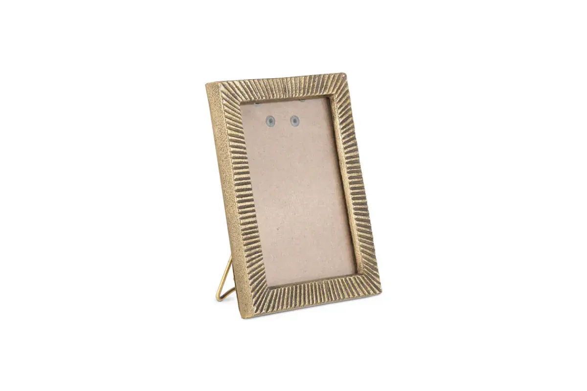 Decorative Home Accessories|Desk Accessories^Nkuku Ranoli Iron Etched Photo Frame - Antique Brass