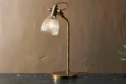 Desk Lamps|Table Lamps^Nkuku Rarni Recycled Glass Table Lamp - Antique Brass