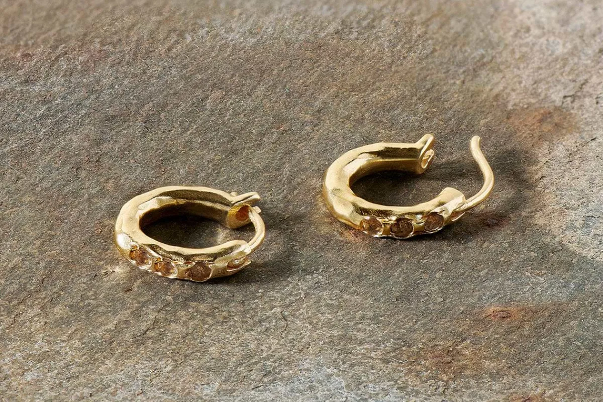 Jewellery & Jewellery Boxes|Jewellery^Nkuku Ratna Labradorite Earrings - Gold