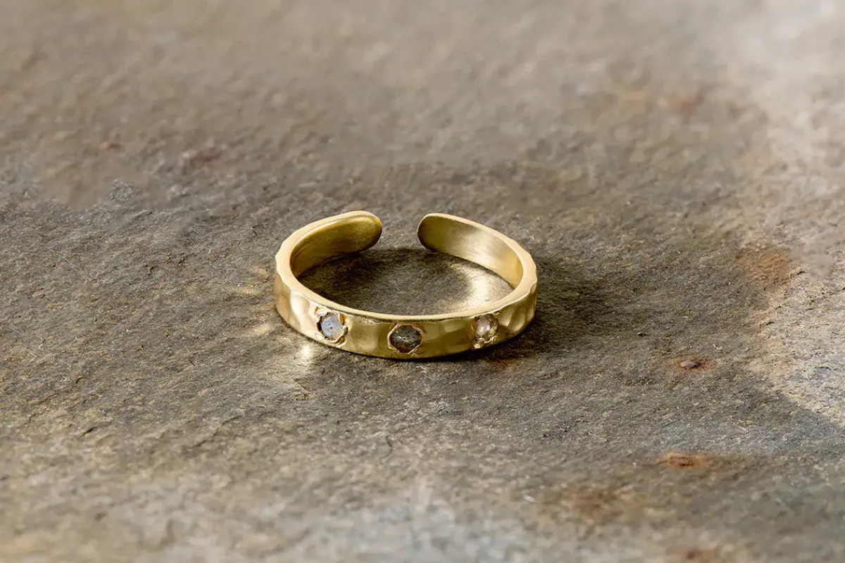 Jewellery & Jewellery Boxes|Jewellery^Nkuku Ratna Labradorite Ring - Gold
