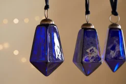 Baubles & Tree Decorations|New Christmas^Nkuku Ratnam Baubles - Indigo - Large (Set of 4)