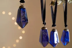 Baubles & Tree Decorations|New Christmas^Nkuku Ratnam Baubles - Indigo - Small (Set of 4)