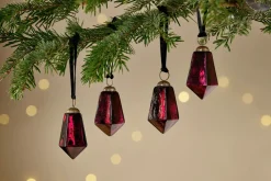 Baubles & Tree Decorations|Winter Berries^Nkuku Ratnam Baubles - Large (Set of 4) Ruby