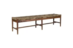 Kitchen & Dining|Dining Chairs & Benches^Nkuku Raunak Acacia Woven Bench - Washed Walnut