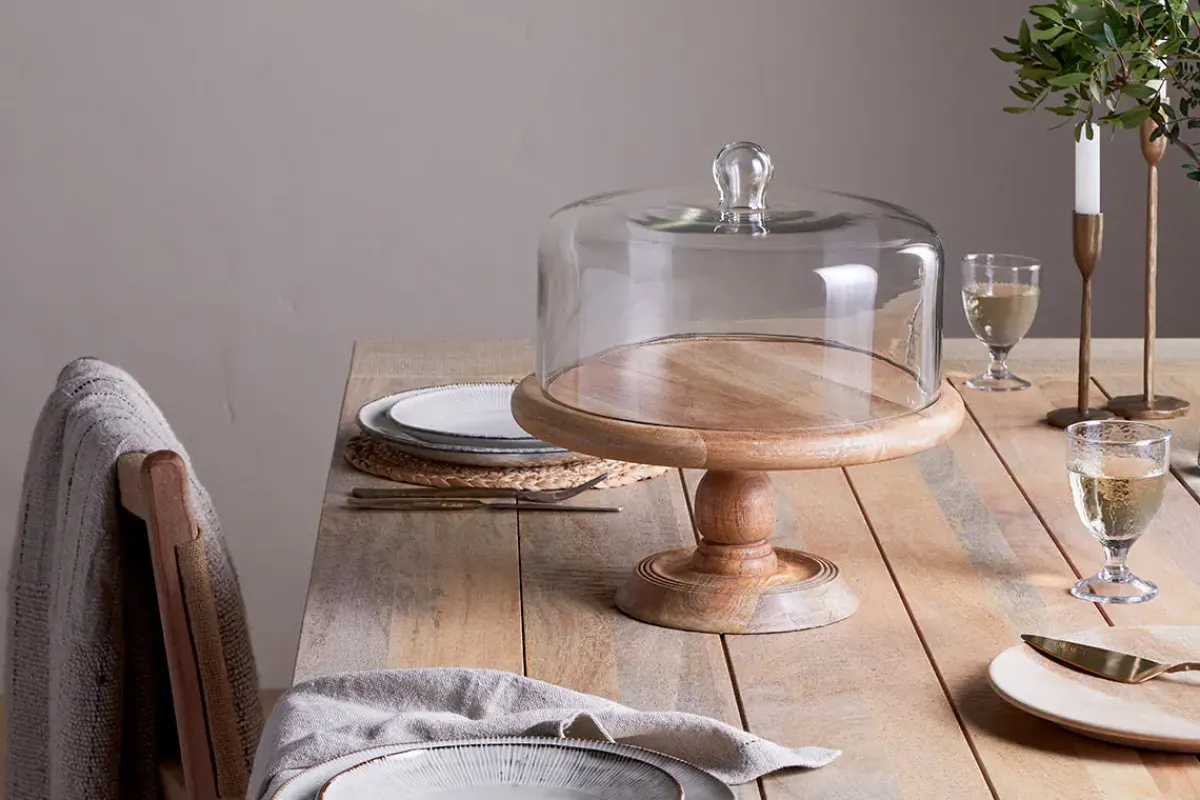 Pantry|Kitchen Storage^Nkuku Recycled Glass Dome Cake Stand