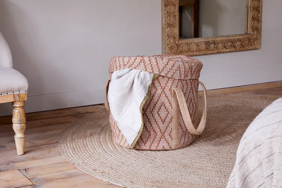 Baskets|Laundry Baskets^Nkuku Renu Jute Laundry Basket - Rust & Natural