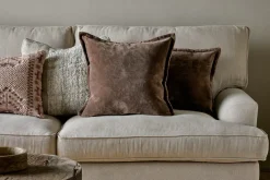 Bedroom Textiles|Cushions^Nkuku Renwal Velvet & Linen Cushion Cover - Brown