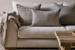Bedroom Textiles|Cushions^Nkuku Repudi Linen Cushion Cover - Soft Grey