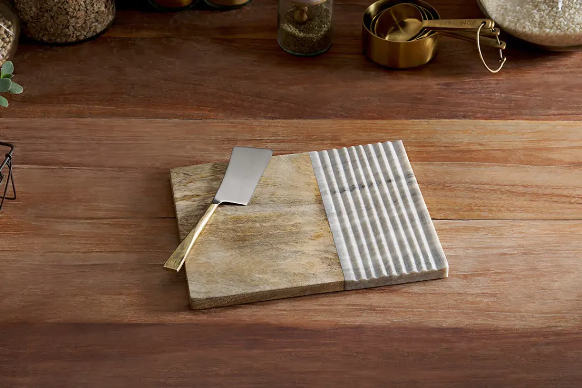 Cheese Board & Knives|Chopping Boards^Nkuku Reyna Chopping Board - Brown Marble