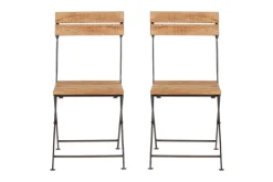 Garden|Garden Tables^Nkuku Rishikesh Reclaimed Wood & Iron Folding Chairs - (Set of 2)