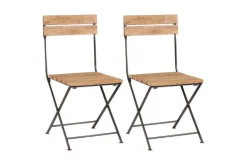 Garden|Garden Tables^Nkuku Rishikesh Reclaimed Wood & Iron Folding Chairs - (Set of 2)