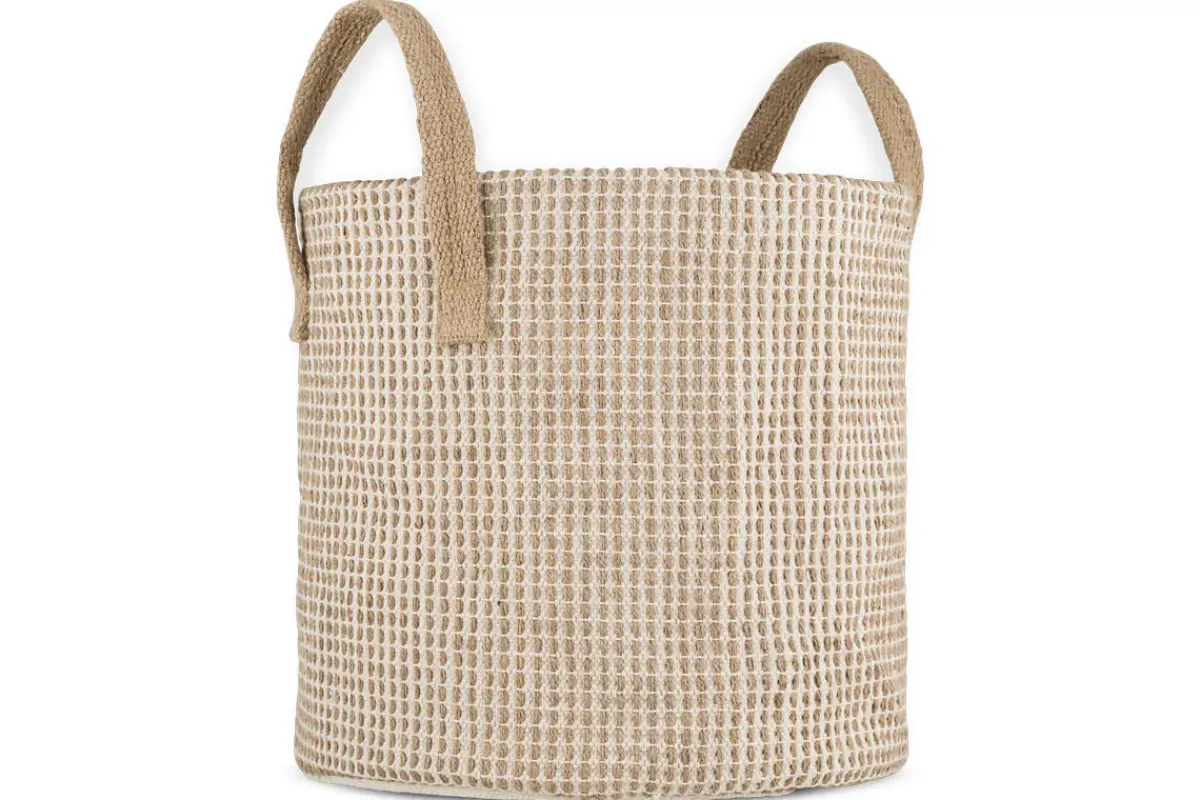 Baskets^Nkuku Rohia Basket - Natural & Cream