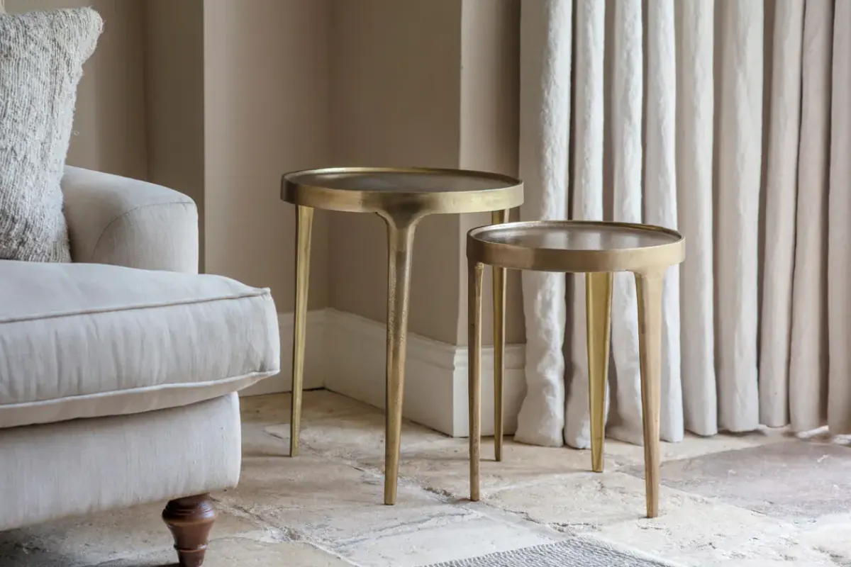 Living|Side Tables^Nkuku Rohia Cast Metal Side Table - Brass
