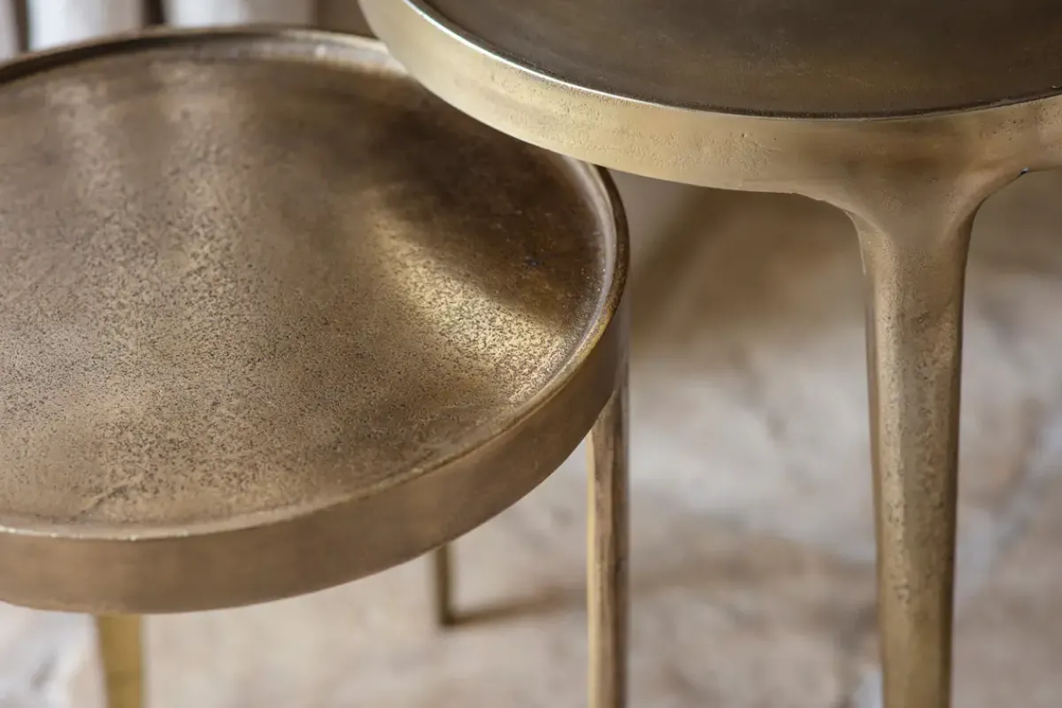 Living|Side Tables^Nkuku Rohia Cast Metal Side Table - Brass