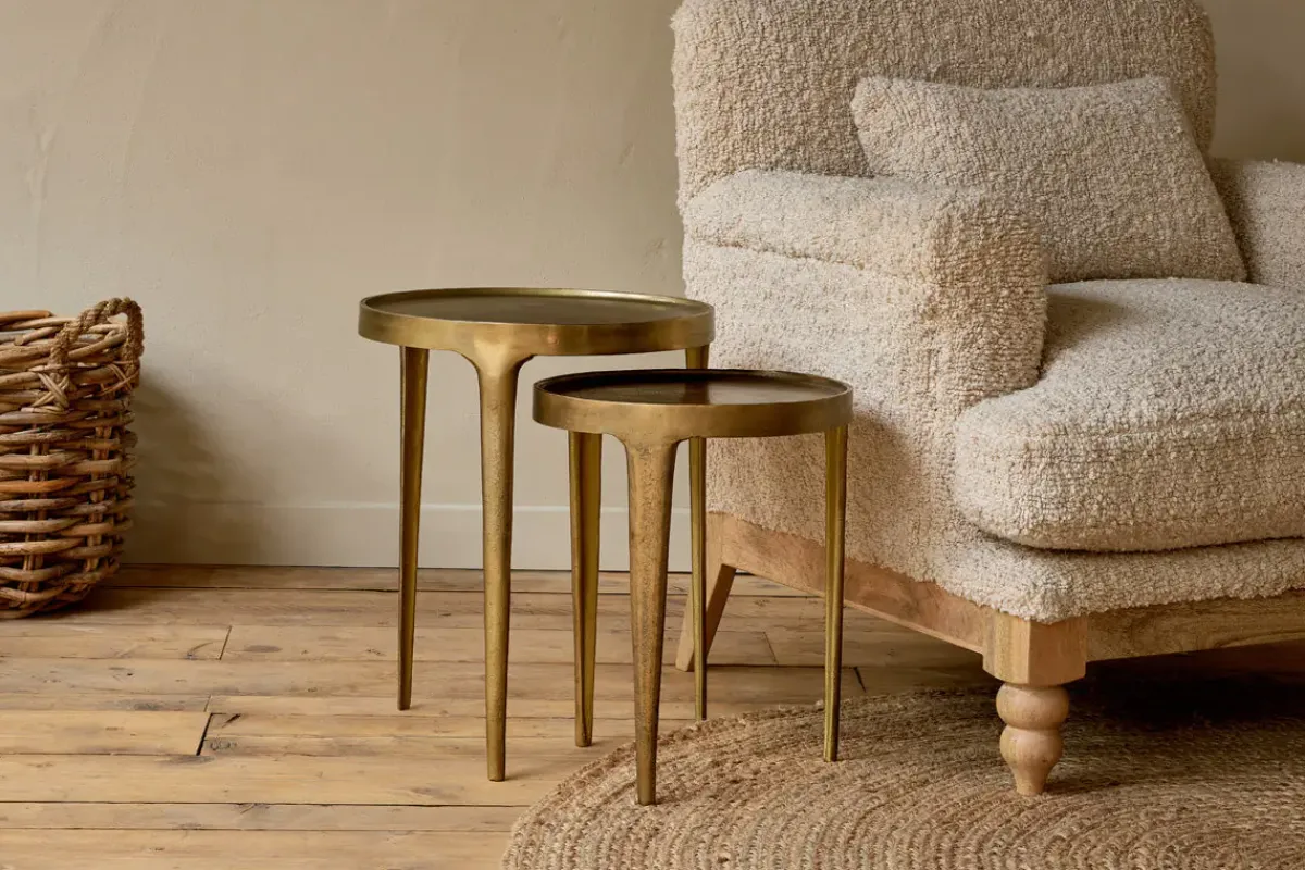 Living|Side Tables^Nkuku Rohia Cast Metal Side Table - Brass